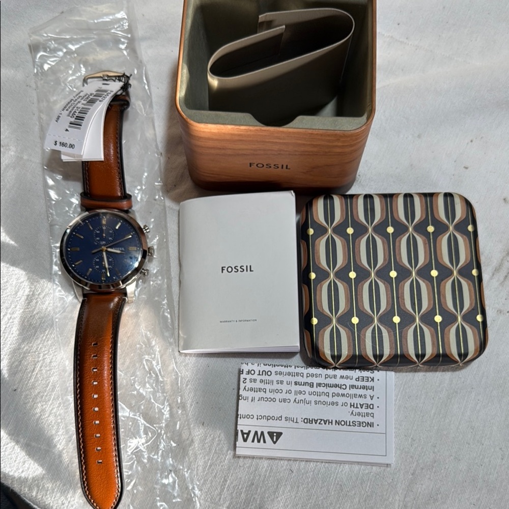 Fossil Men's Townsman Quartz Stainless Steel Leather Chronograph Watch FS5279